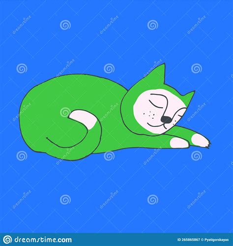 Print With Funny Cat Avatar In Bright Luminescent Colors Stock Vector