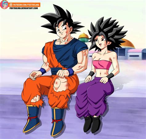 Commission Goku And Caulifla After Training By Foxybulma