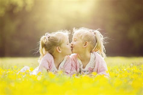 The Kiss Of A Twin Null Twins Flower Girl Dresses Poster