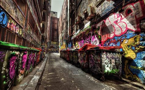 Download Wallpapers Graffiti Street 4k Hdr Trash For