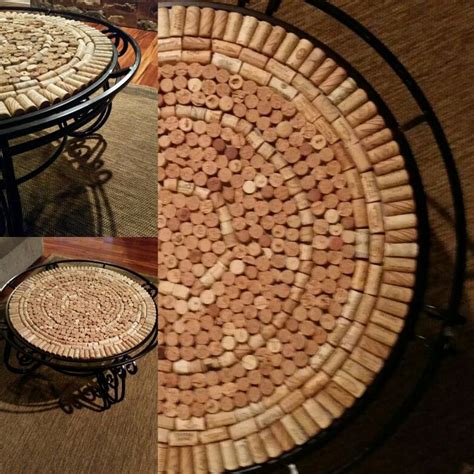 Wine Cork Table Iron Base Coffee Table It Was Easy To Create The Top