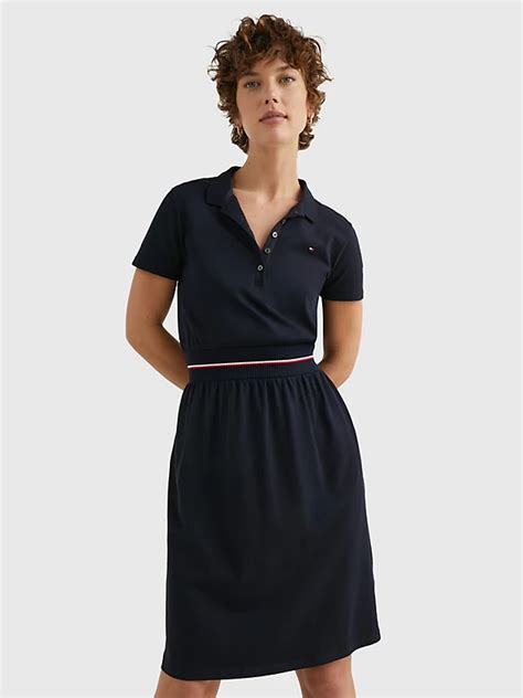 Fit And Flare Polokleid Blau Tommy Hilfiger