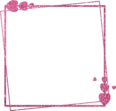 Free Pink Glitter Frame With Heart 18875804 Png With Transparent Background