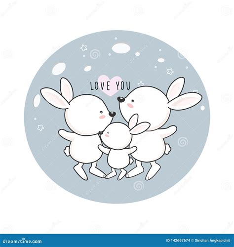 Cute Bunnies Vector Illustration 46670628