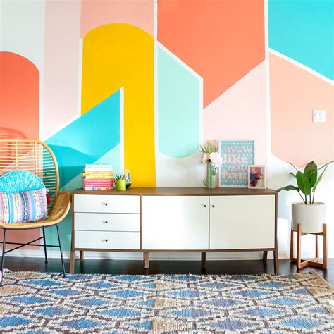 How to paint a geometric wall mural. DIY Painted Geometric Wall - A Kailo Chic Life