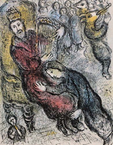 Marc Chagall King David With His Lyre 1979 Original Lithographie Bei