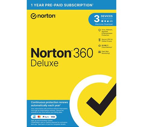 Buy Norton 360 Deluxe 1 Year For 3 Devices Free Delivery Currys
