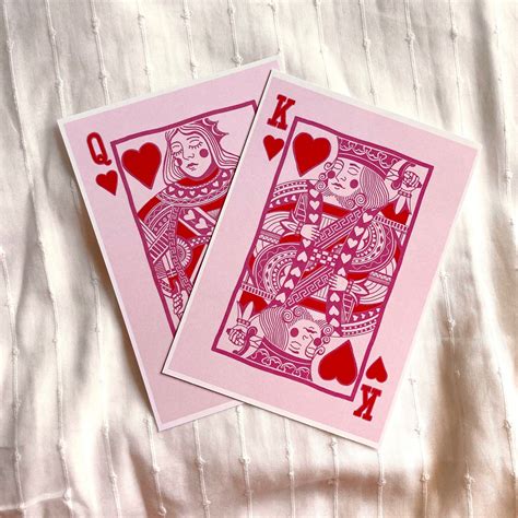 King Of Hearts Playing Card Art Print Playing Card Etsy Canada In 2023 King Of Hearts Card