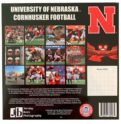 2024 Nebraska Football Wall Calendar Buss