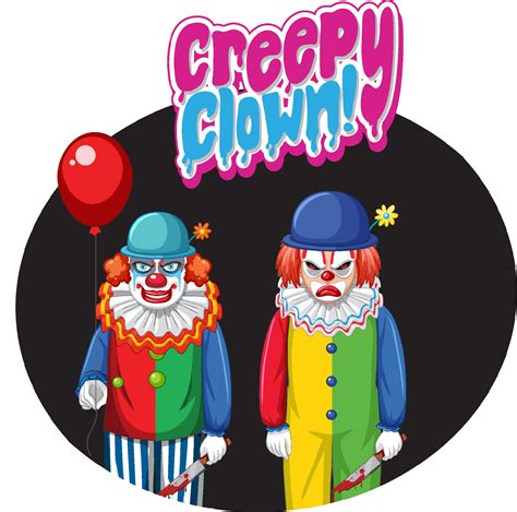 Creepy Clown Badge With Two Creepy Clowns 3538351 Vector Art At Vecteezy