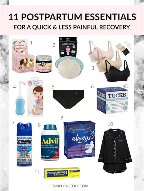 Postpartum Recovery Essentials Simply Nicole Postpartum Care Kit