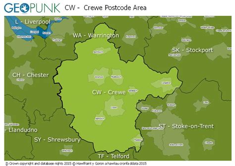 cw crewe postcode area