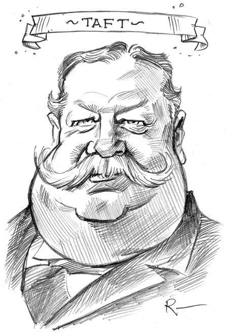 Presidential Caricatures 27 William H Taft Caricature Portrait Cartoon Character Drawing
