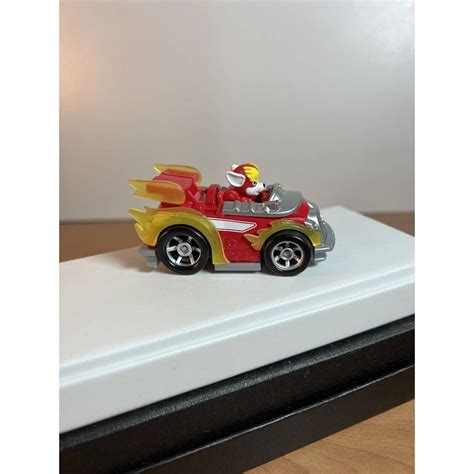 Paw Patrol Mighty Pups Super Paws Marshall True Metal Red Car Toy Die