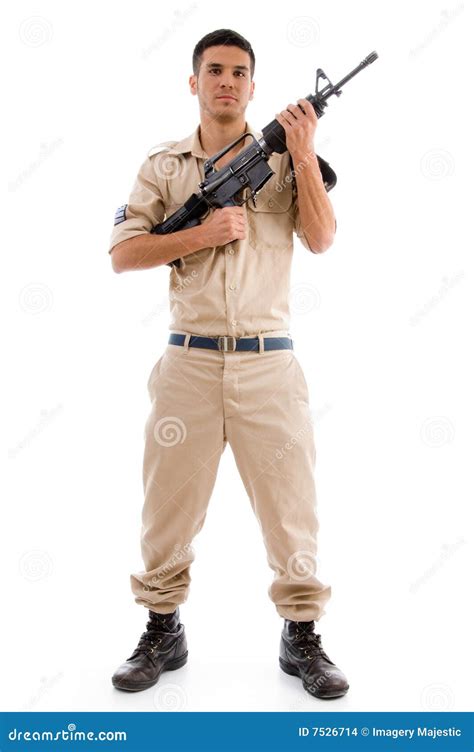 Soldier Posing With Ppsh 41 Submachine Gun Royalty Free Stock Photo