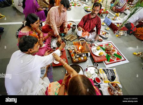 Indian Ritual Religious Ceremony Hindu Celebration India Asia Stock