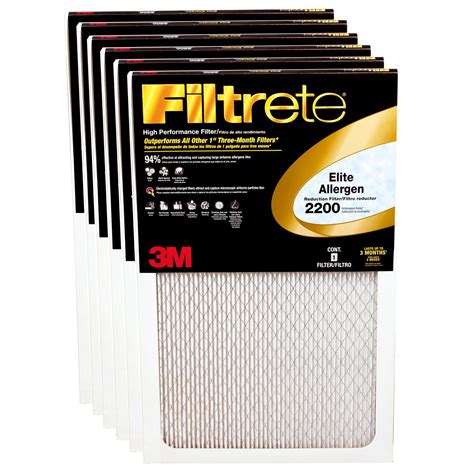 3m Filtrete 20x25x1 Elite Allergen Reduction Air Filter 6 Pack Ebay