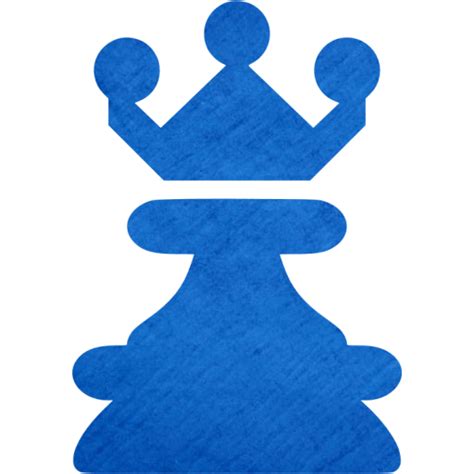 Cardboard blue queen icon - Free cardboard blue chess icons - Cardboard blue icon set