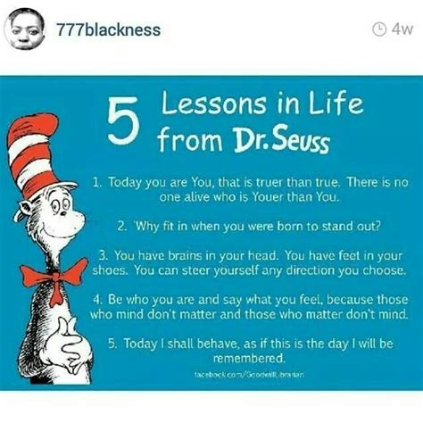 5 Lessons In Life From Dr Seuss Dr Seuss Important Life Lessons