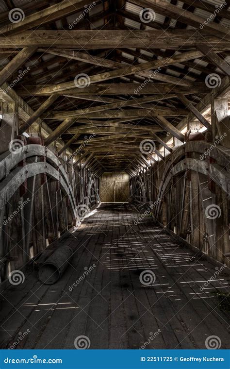 Inside The Covered Bridge Stock Image Image Of County 22511725