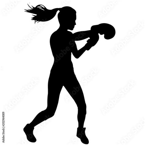 Woman Boxing Silhouette Female Boxing Clipart Girl Boxing Sports