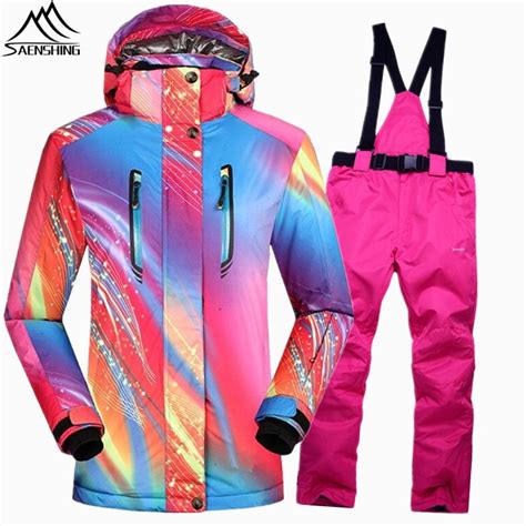 Saenshing Snowboarding Suits Female Waterproof 10000 Ski Suit Women Super Warm Snow Ski Winter