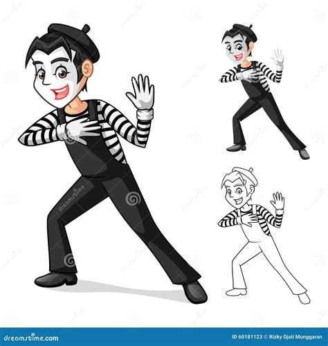 Mime Artist Icon In Outline Style Isolated On White Background Event