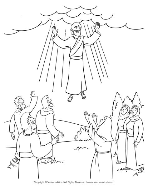 The Ascension Of Jesus Coloring Page Sermons4kids