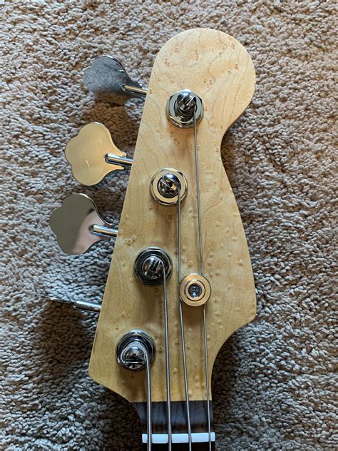 Sold Warmoth Jazz Bass Neck Birdseye Maplerosewoodblock Inlays