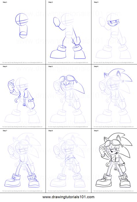 How To Draw Scourge The Hedgehog From Sonic The Hedgehog Printable Step
