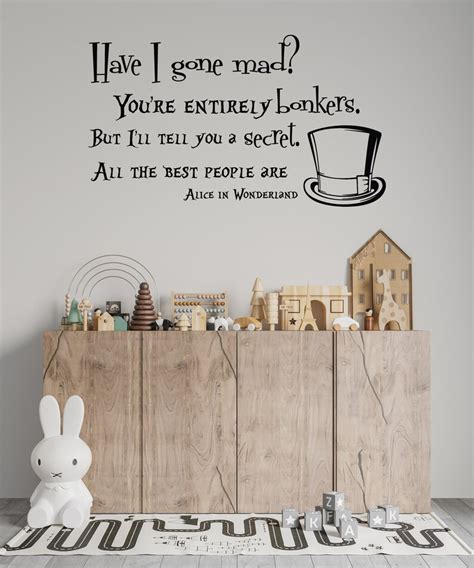 Alice In Wonderland Wall Decal Quote Vinyl Sticker Decals Etsy