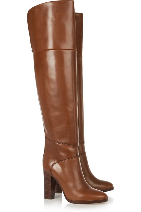 rabat 2020 ny brun pu læder varm vinter lange støvler kvinder spidse chunky hæle støvler slip on