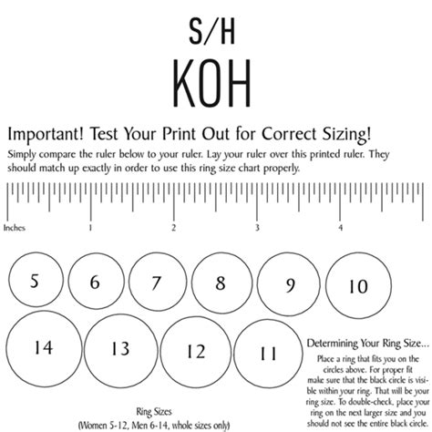 Ring Sizing Guide Sh Koh