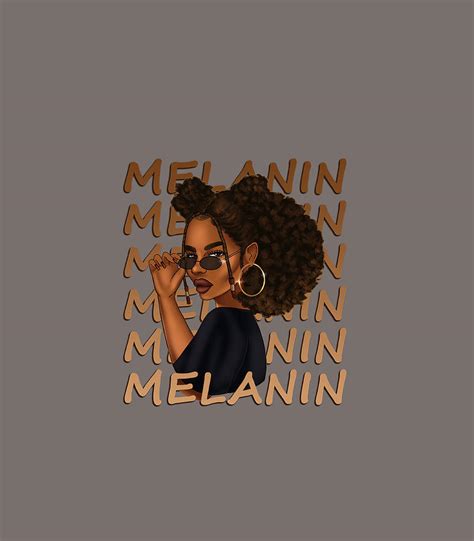 Cute Melanin Afro Natural Hair Queen Black Girl Magic Digital Art By