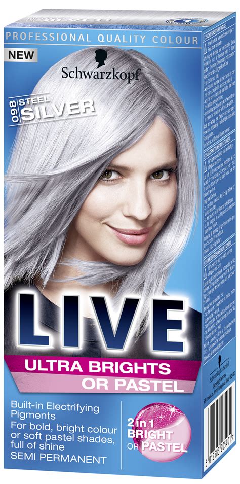 LIVE Ultra Brights or Pastel Steel Silver, silver hair dye | Silver hair dye, Grey hair dye ...