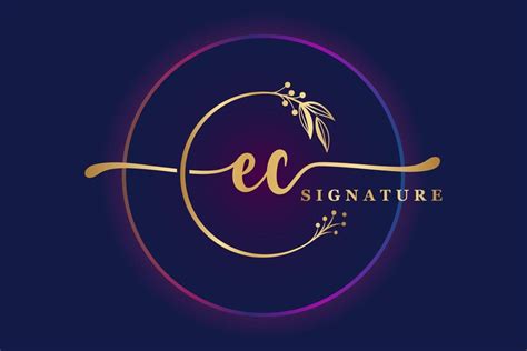 Premium Vector Luxury Signature Logo Design Initial Ec Handwriting