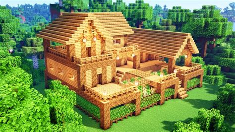 Minecraft How To Build A Ultimate Oak Survival Farm House Minecraft Map