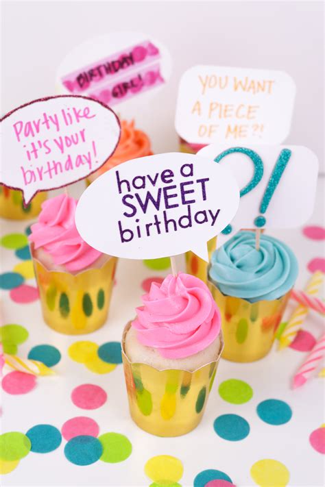 diy quote bubble cupcake toppers  printable club