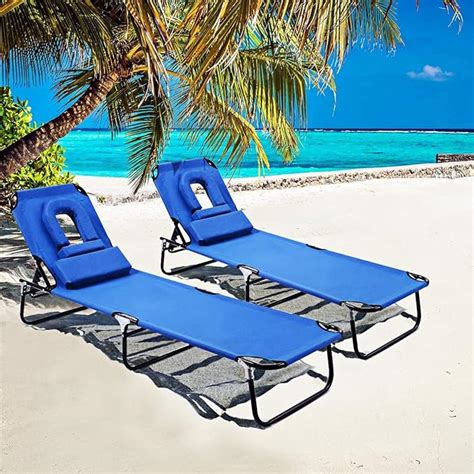 Casart Chaise Lounge Chair Folding Beach Chair With