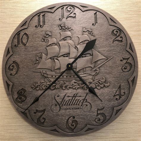 Large Handmade Nautical Themed Wood Wall Clock Etsy