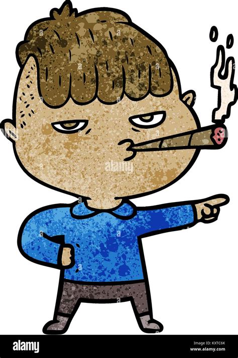Cartoon Man Smoking Stock Vector Image And Art Alamy