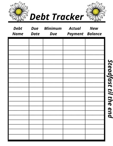 Debt Tracker Printable Debt Payoff Log Debt Tracker Sheets Etsy