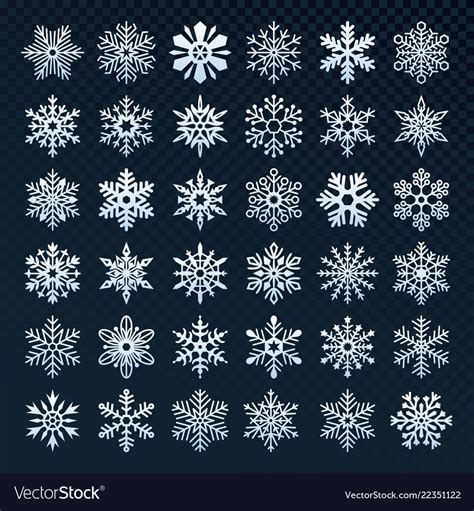 Snowflakes Silhouette Winter Snow Symbol Ice Vector Image