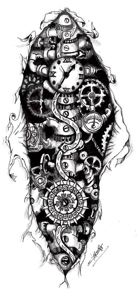 79 Extremely Creative Tattoo Drawings To Try At Home Steampunk Tattoo