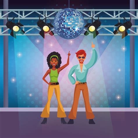 People Dancing Disco Cartoons Stock Vector Illustration Of Fashioned