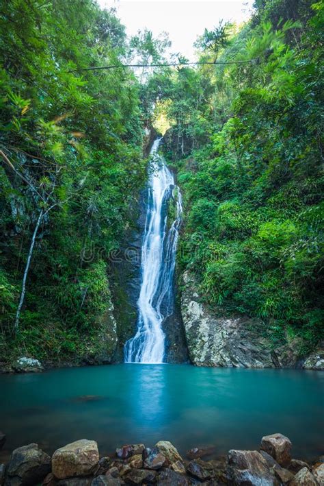 Waterfall In The Tropical Rainforest Landscape Stock Photo Image Of