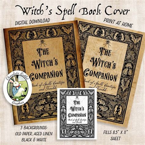 Vintage Spell Book Cover Printable