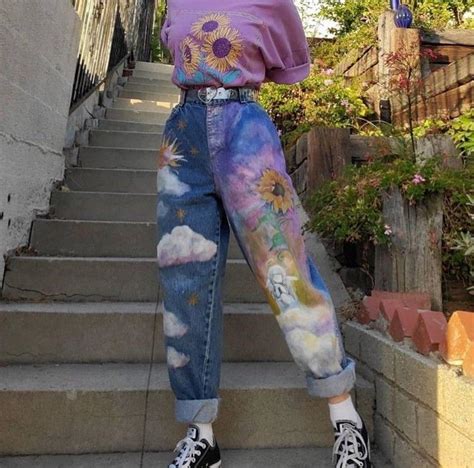 art hoe outfit aesthetic | Vintage outfits, Painted clothes diy, Retro ...