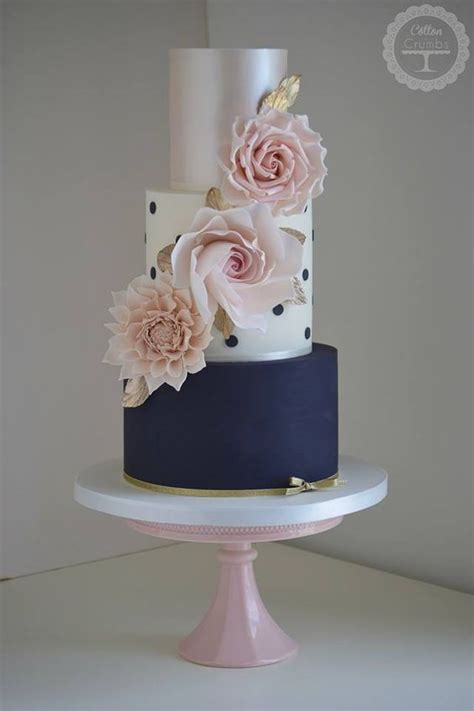 20 New For Rose Gold And Navy Blue Wedding Cake Strike Dear Mistresss