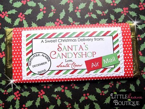 What better way to truly personalize. Printable Christmas Candy Bar Wrappers, DIY, Holiday ...